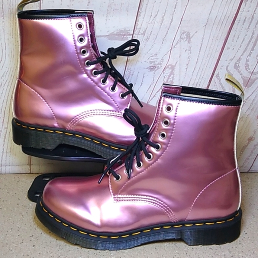(NWOT) Dr. Marten's Vegan 'Pink Metallic' Women's Size 11